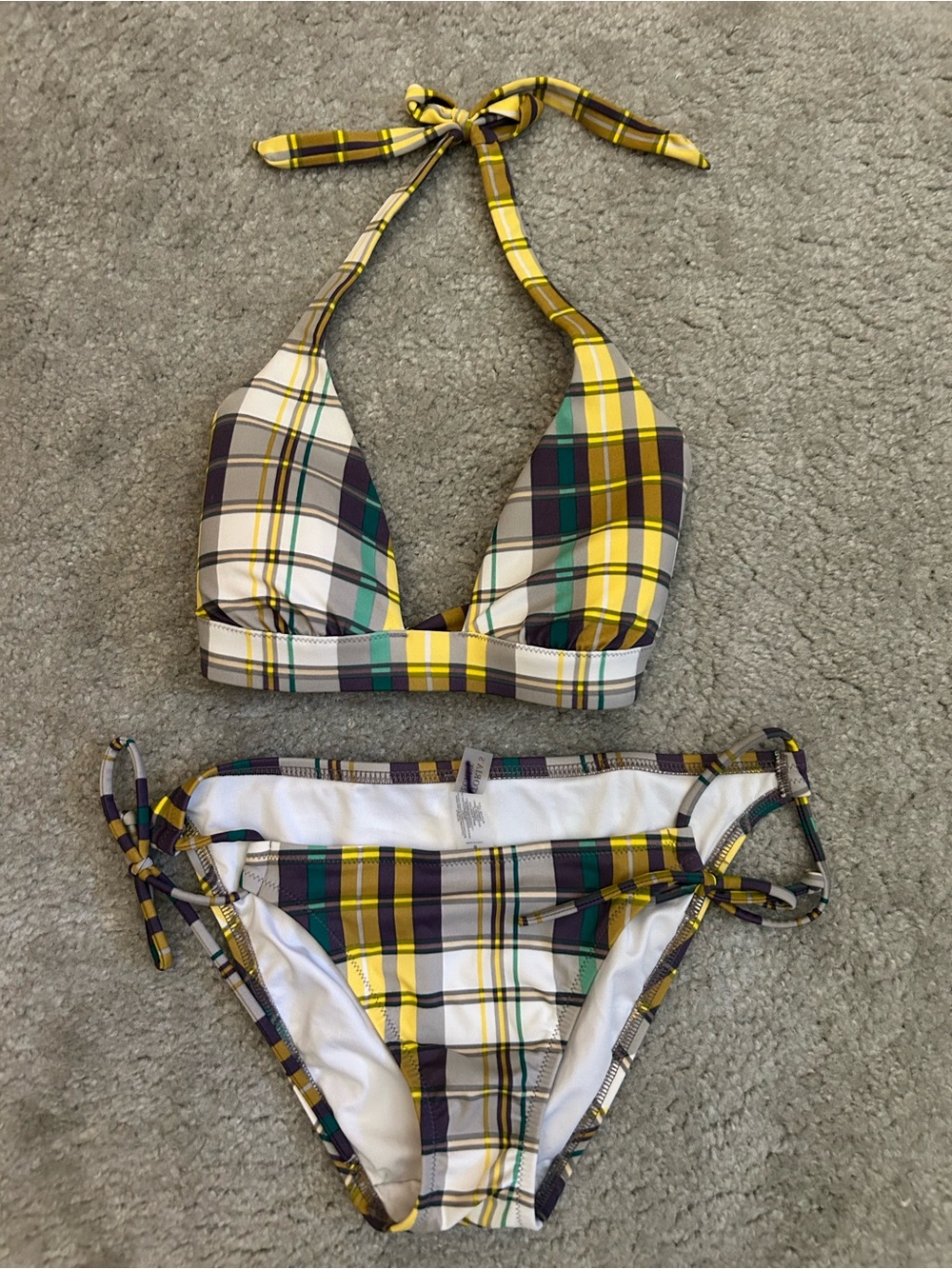 Victoria's Secret Yellow, Green and Purple Plaid Bikini